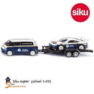 Siku 2569 VW ID Buzz-met-Porsche 911 racing
