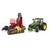 Bruder John Deere met boomstamaanhanger